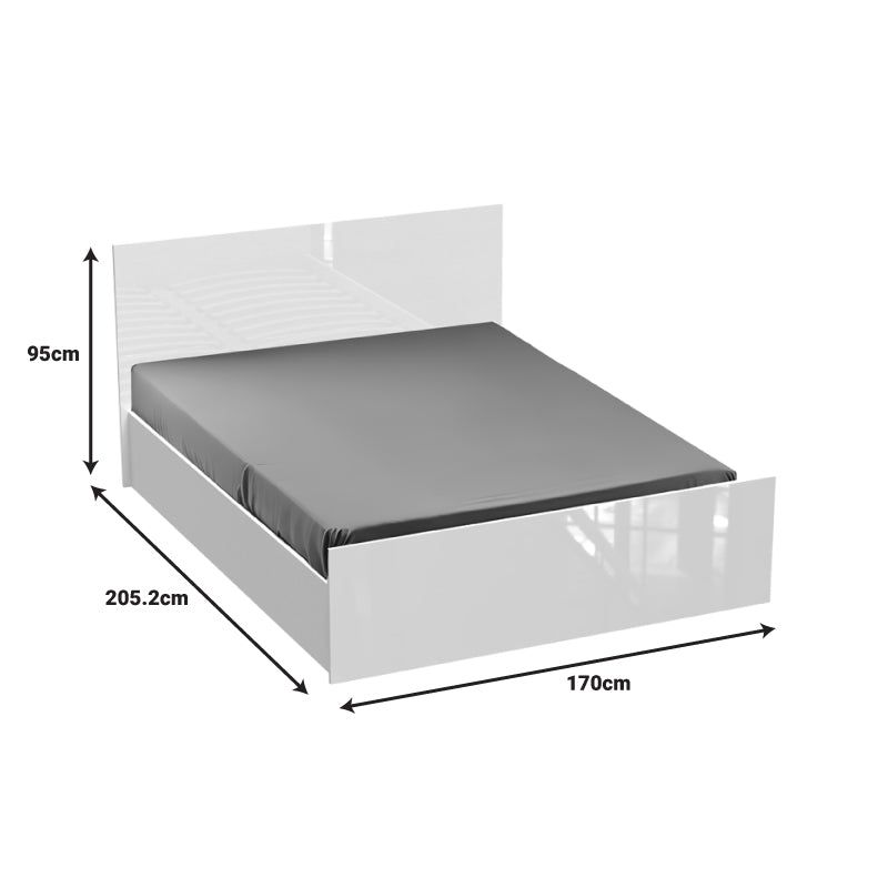 Κρεβάτι διπλό Afina pakoworld σε λευκή glossy απόχρωση 160x200εκ - Hippiehome.gr