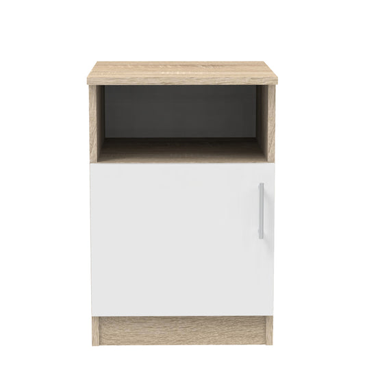 Κομοδίνο Galdi pakoworld σε sonoma-λευκή απόχρωση 40x45x60εκ - Hippiehome.gr