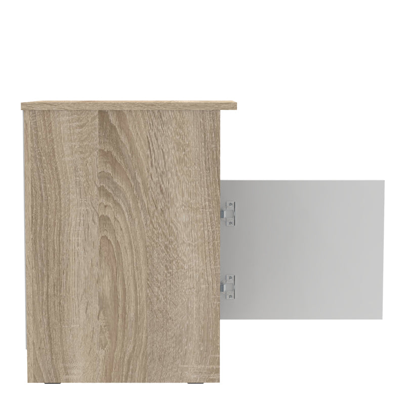 Κομοδίνο Galdi pakoworld σε sonoma-λευκή απόχρωση 40x45x60εκ - Hippiehome.gr