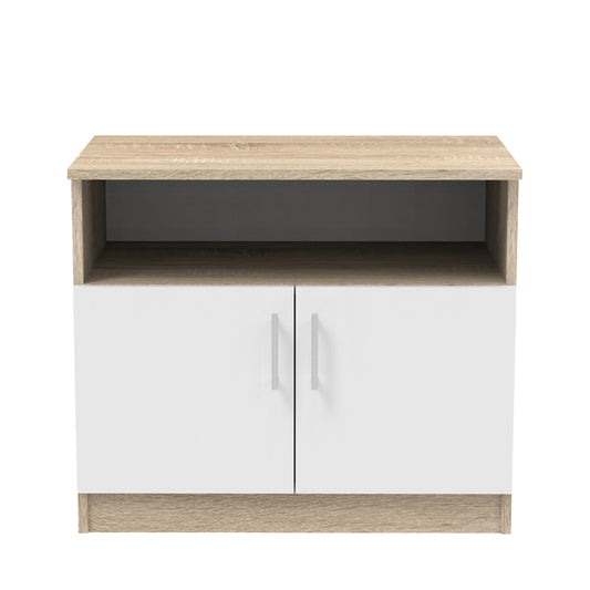 Ντουλάπι χαμηλό Galdow pakoworld σε sonoma-λευκή απόχρωση 80x45x60εκ - Hippiehome.gr