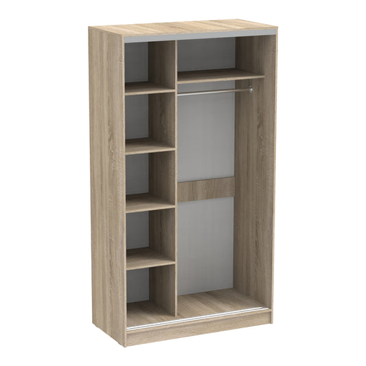 Ντουλάπα δίφυλλη συρόμενη με καθρέφτη Korredor pakoworld σε sonoma απόχρωση 120x60x220εκ - Hippiehome.gr