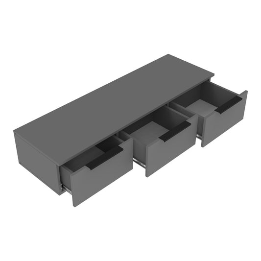 Κονσόλα με 3 συρτάρια Doha pakoworld σε ανθρακί απόχρωση 120x39x22cm - Hippiehome.gr