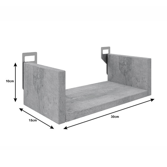 Ραφιέρα τοίχου Derva pakoworld σε cement γκρι απόχρωση 30x15x10cm - Hippiehome.gr