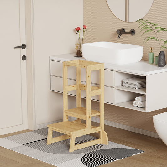 Παιδικός πύργος εκμάθησης Chiquel pakoworld τ. Montessori ξύλο σε φυσική απόχρωση 45.7x51x90εκ - Hippiehome.gr