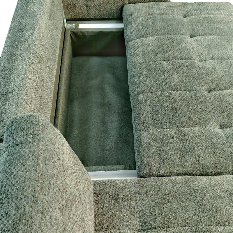 Γωνιακός αναστρέψιμος καναπές-κρεβάτι Vivad pakoworld ύφασμα σε μέντα απόχρωση 275x164x91εκ - Hippiehome.gr