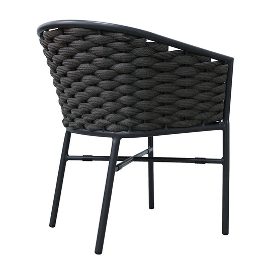 Πολυθρόνα Noevo pakoworld αλουμίνιο με ανθρακί σκελετό-σχοινι 57x62x76εκ - Hippiehome.gr