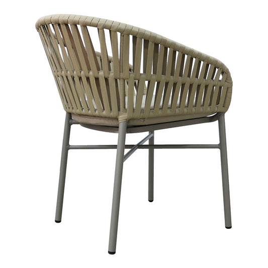 Πολυθρόνα Frama pakoworld αλουμίνιο-pe σχοινί σε καφε απόχρωση και μαξιλάρι 57x60x78εκ - Hippiehome.gr