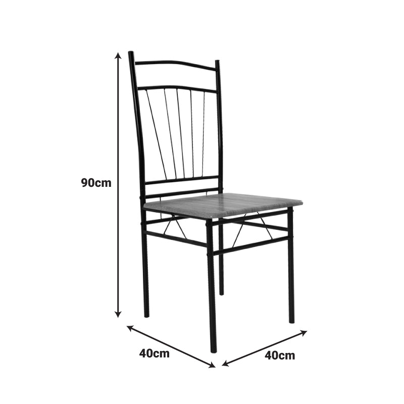 Τραπεζαρία Reforia pakoworld σετ 5τμχ mdf σε γκρι απόχρωση με μαύρα μεταλλικά πόδια 110x60x74εκ - Hippiehome.gr