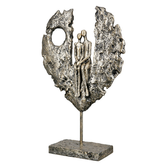 Γλυπτό Καρδιά "Paar Im Herz" Couple Motif Πολυρεζίνη Χρυσό PU 21x8x34cm - Hippiehome.gr