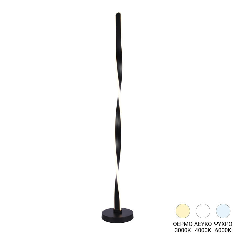 Φωτιστικό δαπέδου Pelepho pakoworld led μέταλλο σε μαύρη απόχρωση Φ20x130εκ - Hippiehome.gr