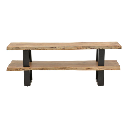 Έπιπλο τηλεόρασης Fuji pakoworld μασίφ ξύλο ακακίας σε φυσική απόχρωση με μαύρα μεταλλικά πόδια 140x40x52εκ - Hippiehome.gr