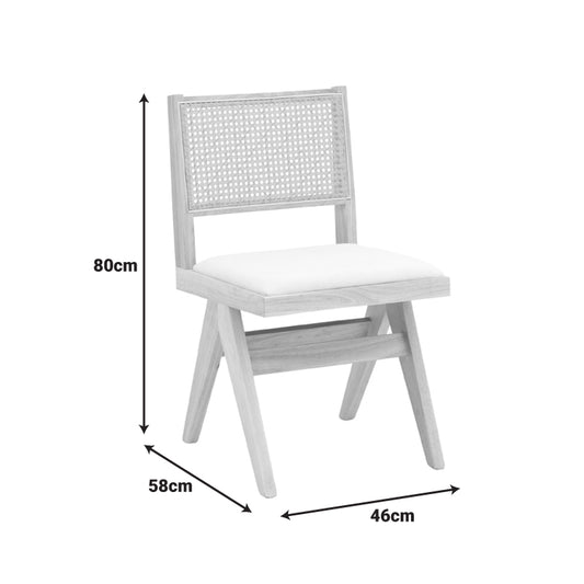 Καρέκλα Winslow pakoworld rubberwood σε φυσική απόχρωση-ύφασμα λευκό 46x58x80εκ - Hippiehome.gr