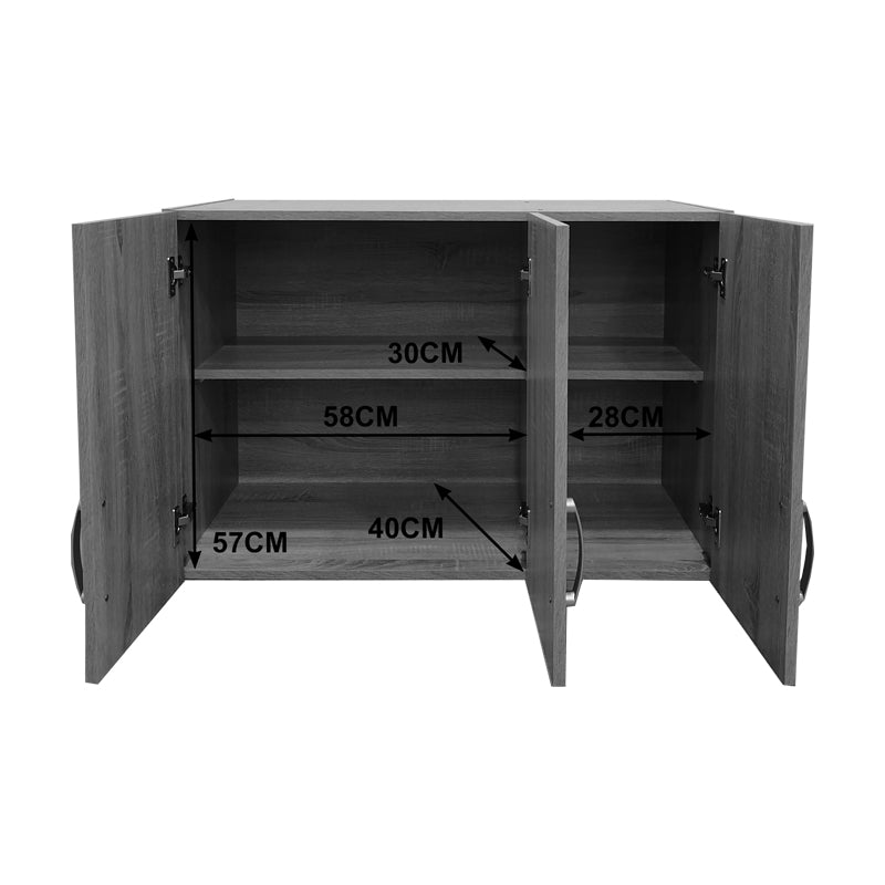 Πατάρι ντουλάπας τρίφυλλο Lego pakoworld σε sonoma-ανθρακί απόχρωση 90x41.5x60εκ - Hippiehome.gr