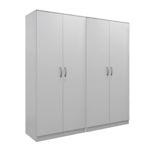 Ντουλάπα τετράφυλλη Lego Ι pakoworld λευκή 160x42x180εκ - Hippiehome.gr