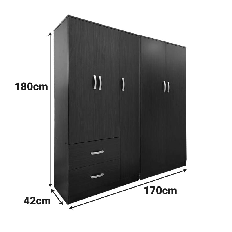 Ντουλάπα πεντάφυλλη Athos Ι pakoworld wenge 170x42x180εκ - Hippiehome.gr
