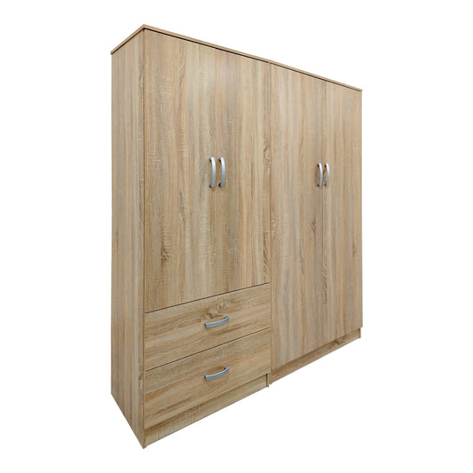 Ντουλάπα τετράφυλλη Athos pakoworld sonoma 160x42x180εκ - Hippiehome.gr