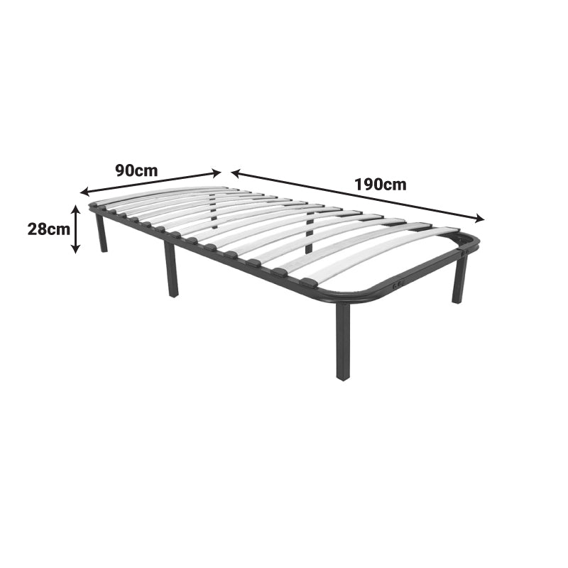 Κρεβάτι-υπόστρωμα Amaso pakoworld μεταλλικό μαύρο 90x190x28εκ - Hippiehome.gr
