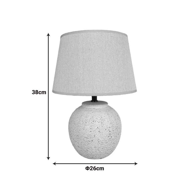 Επιτραπέζιο φωτιστικό Lurata Inart Ε27 κεραμικό σε γκρι antique-μπεζ απόχρωση Φ26x38εκ - Hippiehome.gr