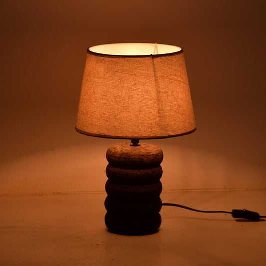 Επιτραπέζιο φωτιστικό Graike Inart Ε27 κεραμικό σε γκρι antique-μπεζ απόχρωση Φ26x37εκ - Hippiehome.gr