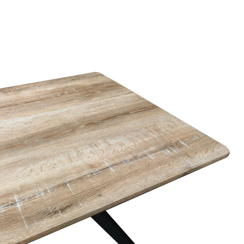 Τραπέζι Ezali pakoworld sonoma mdf με μαύρα μεταλλικά πόδια 140x80x75εκ - Hippiehome.gr