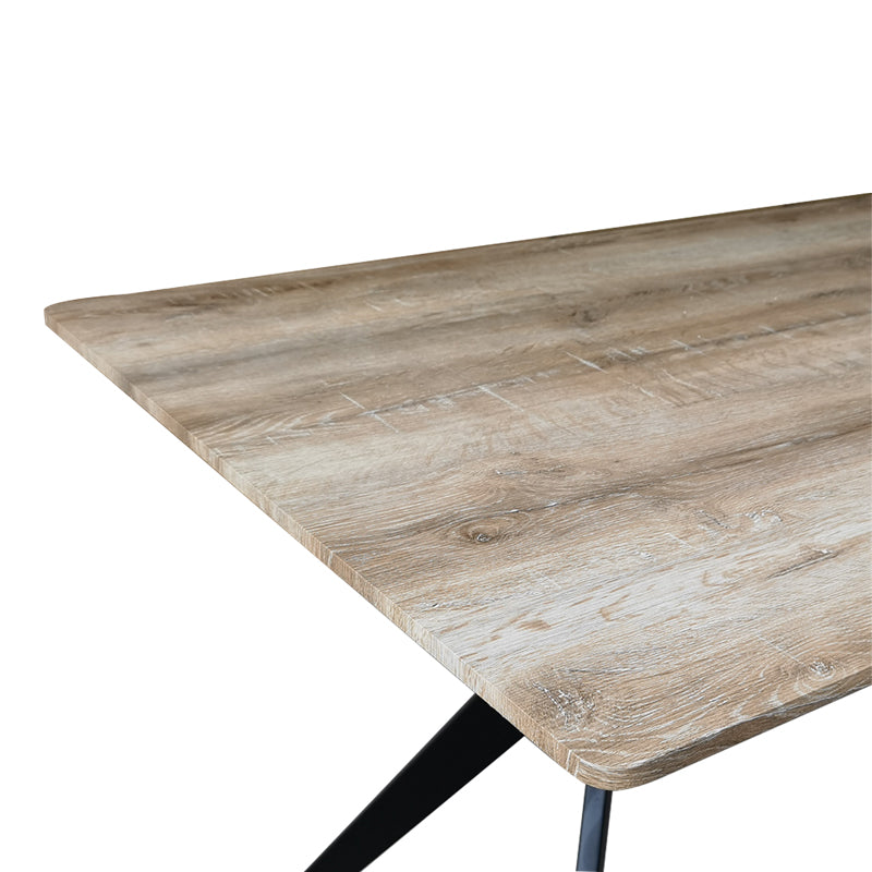 Τραπέζι Ezali pakoworld sonoma mdf με μαύρα μεταλλικά πόδια 160x90x75εκ - Hippiehome.gr