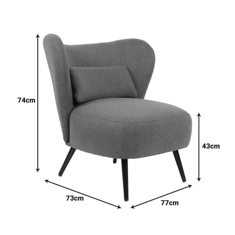 Πολυθρόνα Nagreta pakoworld κρεμ ύφασμα με μεταλλικό πόδι σε μαύρη απόχρωση 77x73x74εκ - Hippiehome.gr