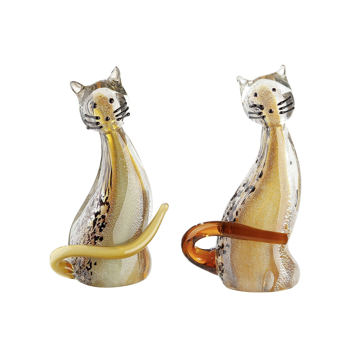 Glasart Φιγούρα Cat Γυάλινο Brown Orange PU Pcs. Assorted 10x6x18cm - Hippiehome.gr