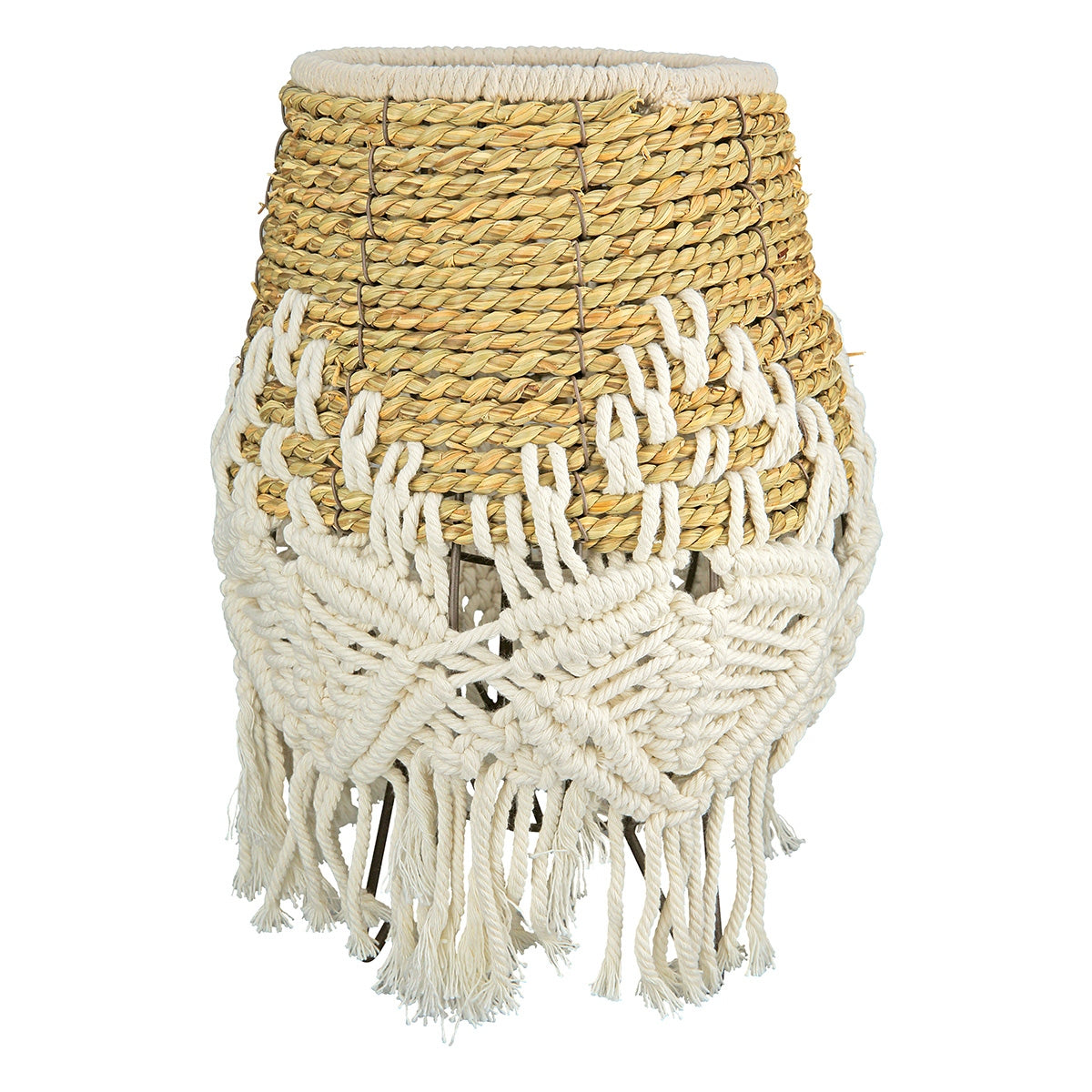 Φανάρι Καταιγίδας "Bossa" Bamboo Rattan Cream Ecru PU H. 33 cm D. 25 cm - Hippiehome.gr