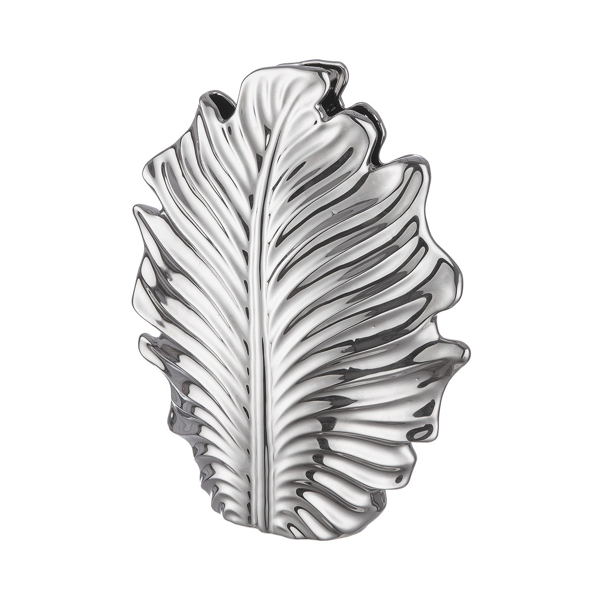 Βάζο Leaf "Monstera" Κεραμικό Ασημένιο PU 30.5x9.5x37.5cm - Hippiehome.gr