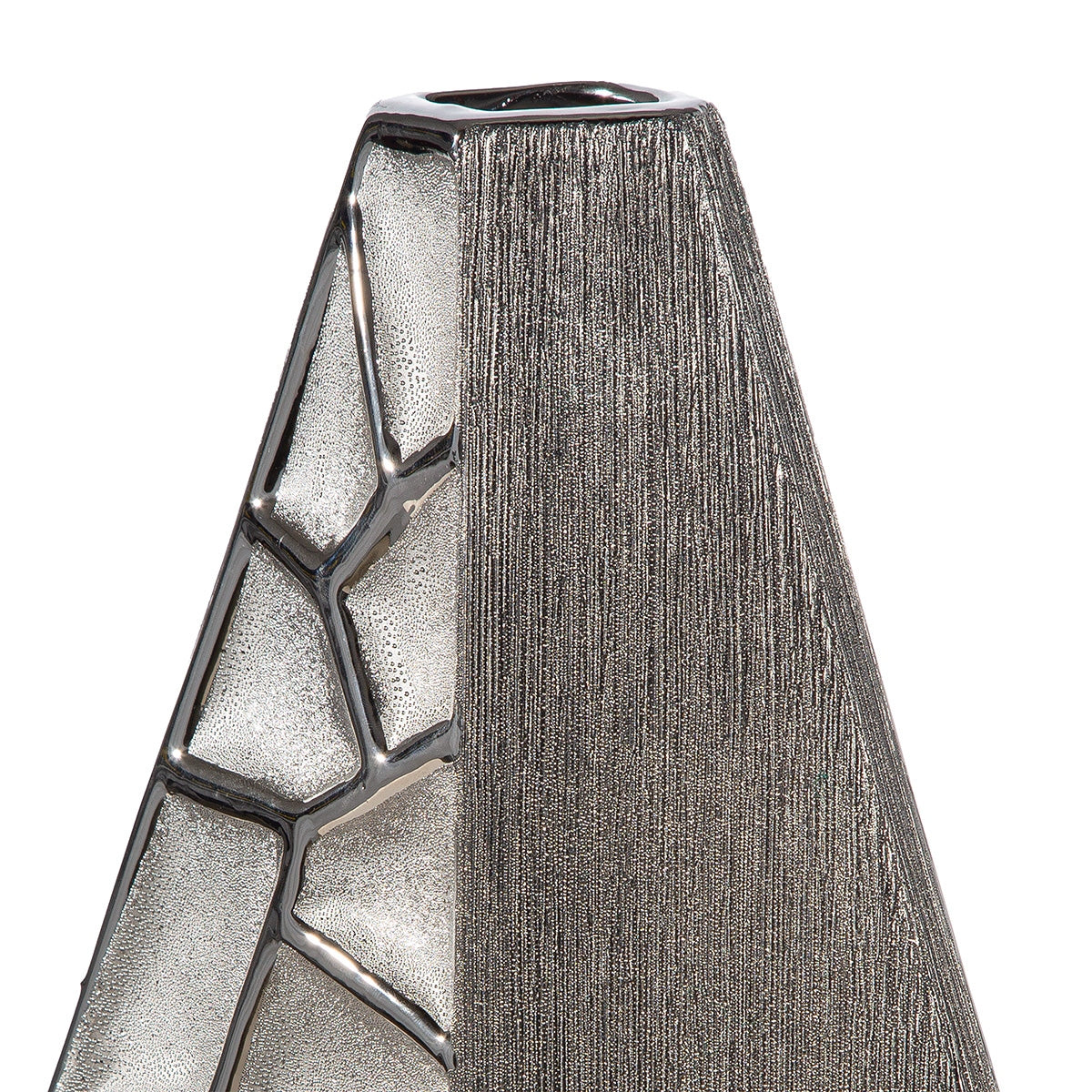 Βάζο Κεραμικό Ασημί χρώμα 24X9X47Cm 24X9X47Cm - Hippiehome.gr