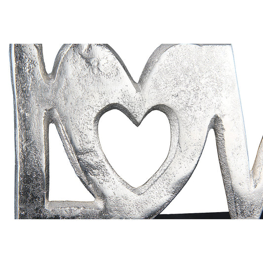 Διακοσμητικό ArteLibre 'Love' Σε Βάση Ασημί/Μαύρο Αλουμίνιο/Ξύλο 18x5x10cm - Hippiehome.gr