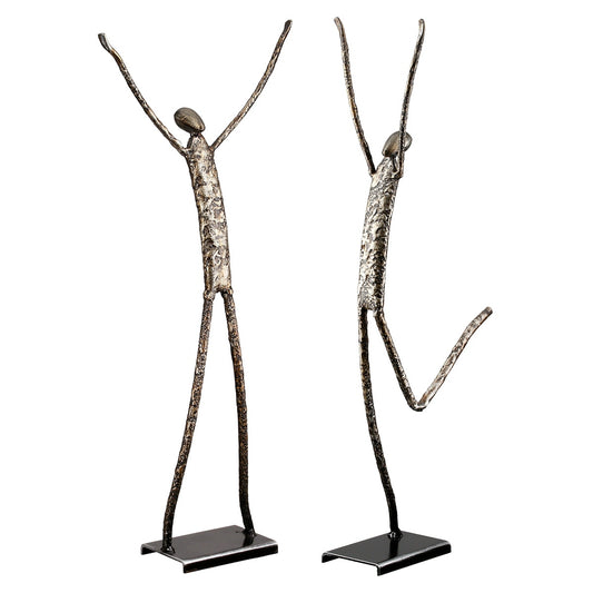 Φιγούρα Person "Emotion" Μέταλλο Ασημένιο PU 2 Pcs. Assorted 17x5.5x36cm - Hippiehome.gr