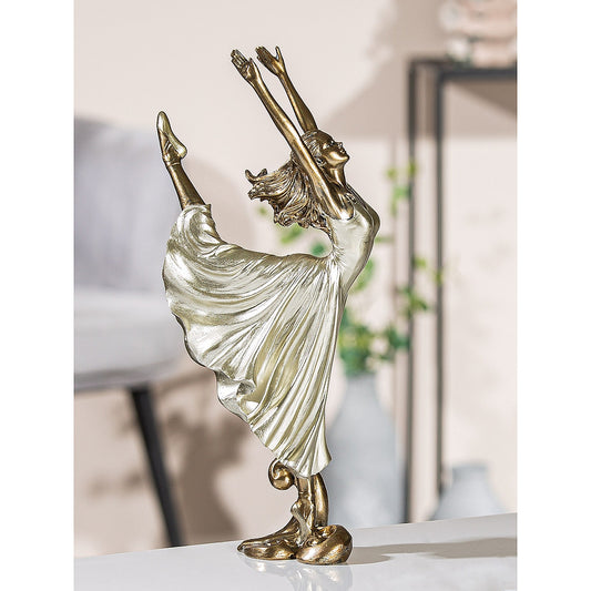 Διακοσμητικό ArteLibre Μπαλαρίνα Χρυσό/Σαμπανί Polyresin 14x8x31.5cm - Hippiehome.gr