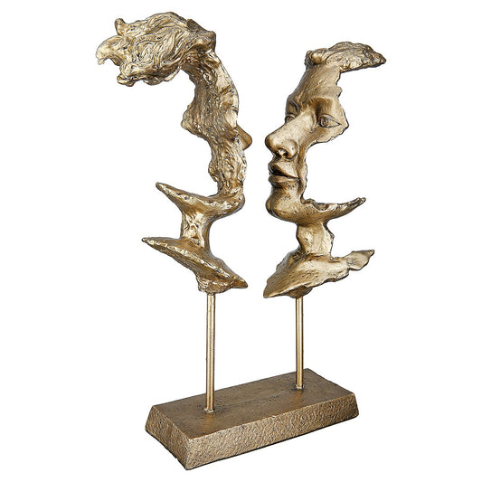 Διακοσμητικό ArteLibre Πρόσωπα Χρυσό Polyresin 22.5x7.5x31cm - Hippiehome.gr