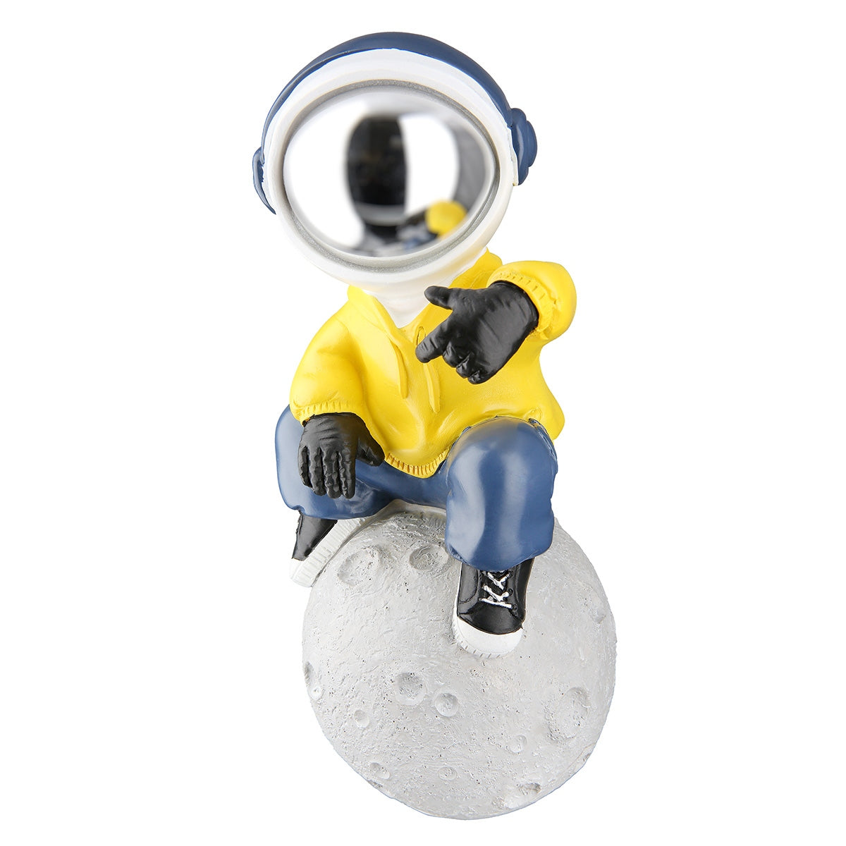 Φιγούρα Astronaut "Apollo" Πολυρεζίνη Γκρι Λευκό Yellow PU 2 Pcs. Assorted 11.5x13x23cm - Hippiehome.gr