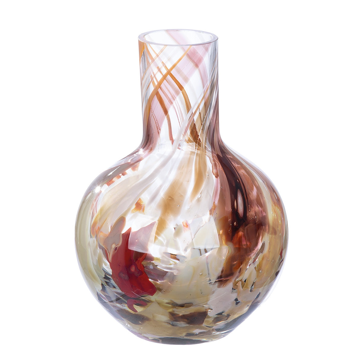 Glasart Βάζο Bulbous "Roslin" Γυάλινο Brown Claret PU H. 21 cm D. 16 cm - Hippiehome.gr