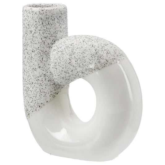 Perforated Βάζο "Poppy" Κεραμικό Λευκό PU 14x5x15cm - Hippiehome.gr