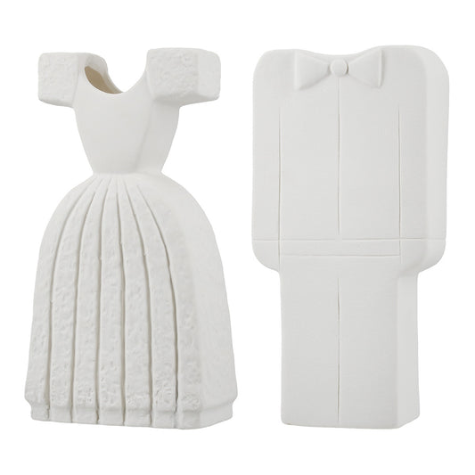 Βάζο "Bridal Couple" Κεραμικό Λευκό PU Pcs. Assorted 12X6x25cm - Hippiehome.gr