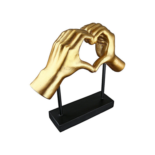 Διακοσμητικό ArteLibre Χέρια Σχηματίζουν Καρδιά Χρυσό Polyresin 28.5x8.5x26.5cm - Hippiehome.gr