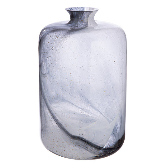 Βάζο γιακά "Fumo" Γυάλινα Σκεύη Μαύρο Λευκό D195X32Cm D195X32Cm - Hippiehome.gr