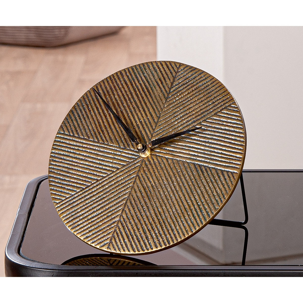 Floor/Table Ρολόι "Rapa" Αλουμίνιο Μπρούντζινο PU L. 155 cm D. 205 cm - Hippiehome.gr