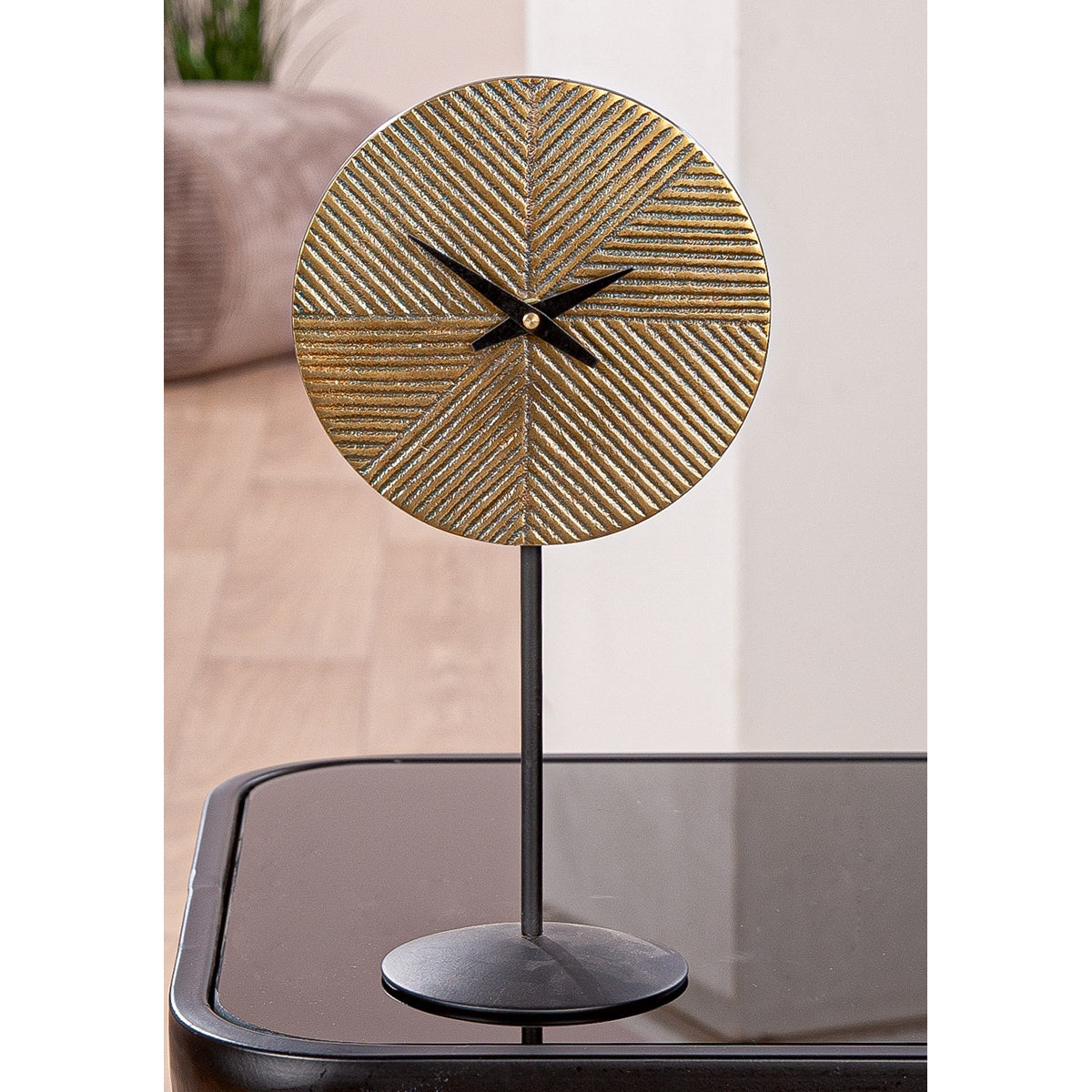 Floor/Table Ρολόι "Rapa" Αλουμίνιο Μπρούντζινο PU L. 95 cm H. 30 cm D. 155 cm - Hippiehome.gr