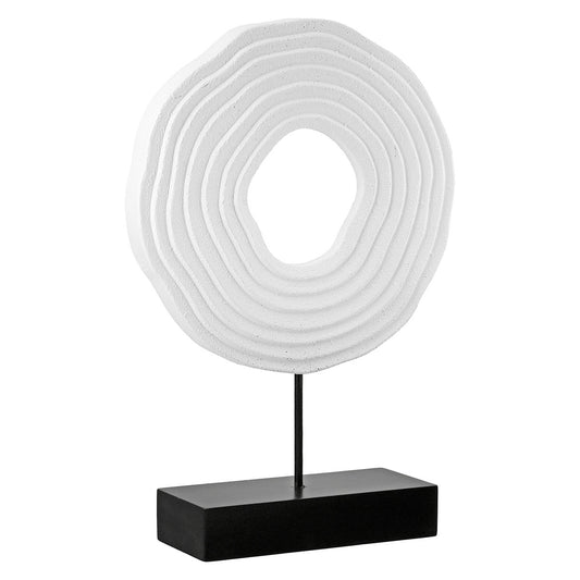 Stand Relief "Pezzo" Mdf Μαύρο Λευκό PU 20x6.5x30cm - Hippiehome.gr