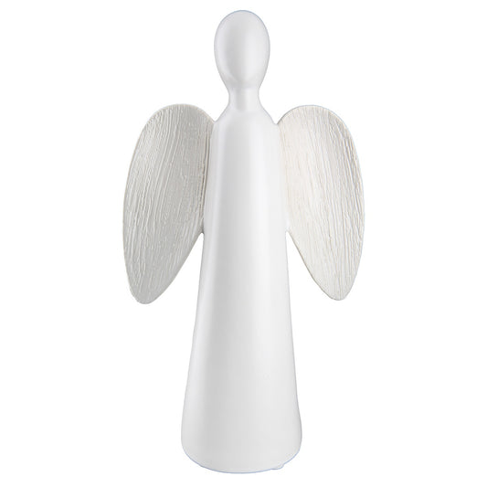 Φιγούρα Angels "Barbara" Κεραμικό Λευκό PU 13x7x24cm - Hippiehome.gr