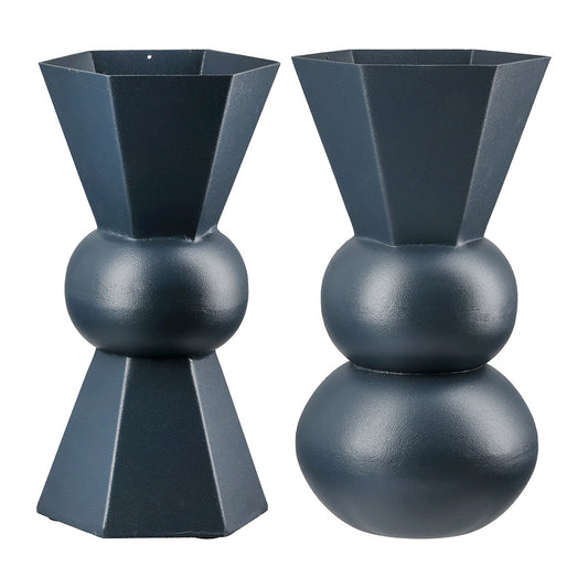 Βάζο "Metallo" Μέταλλο Dark Μπλε PU Pcs. Assorted 9x9x20cm - Hippiehome.gr