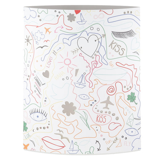 Διακοσμητικό Light (Led) Ellipse "Modern Art" Χαρτί Λευκό PU 13x6x16cm - Hippiehome.gr