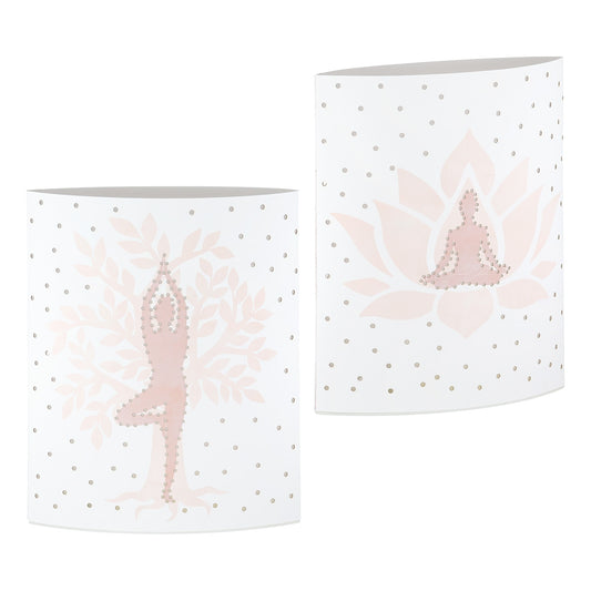 Διακοσμητικό Light (Led) Ellipse "Namaste" Yoga Χαρτί Λευκό PU Pcs. Assorted 13x6x16cm - Hippiehome.gr