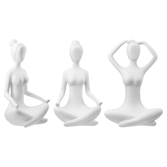 Φιγούρα Woman "Meditation" Πολυμερές Λευκό PU 2 Pcs. Assorted 16x12X29cm - Hippiehome.gr