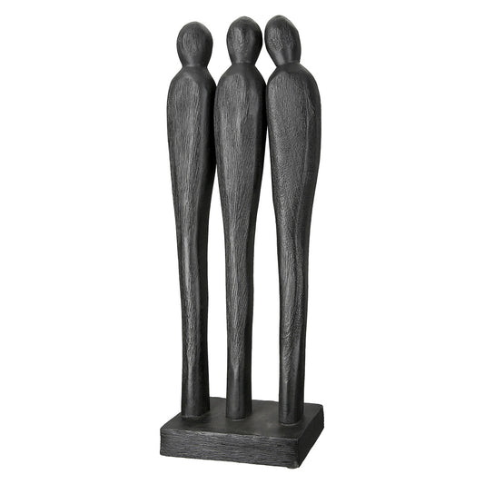 Γλυπτό "3 People" Group Mango Ξύλο Μαύρο PU 14x6.5x36cm - Hippiehome.gr