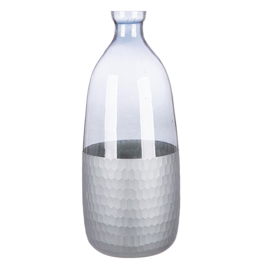 Βάζο μπουκαλιού "Canus" Γυάλινα Σκεύη Γκρι Ασημί 13X13X33Cm 13X13X33Cm - Hippiehome.gr